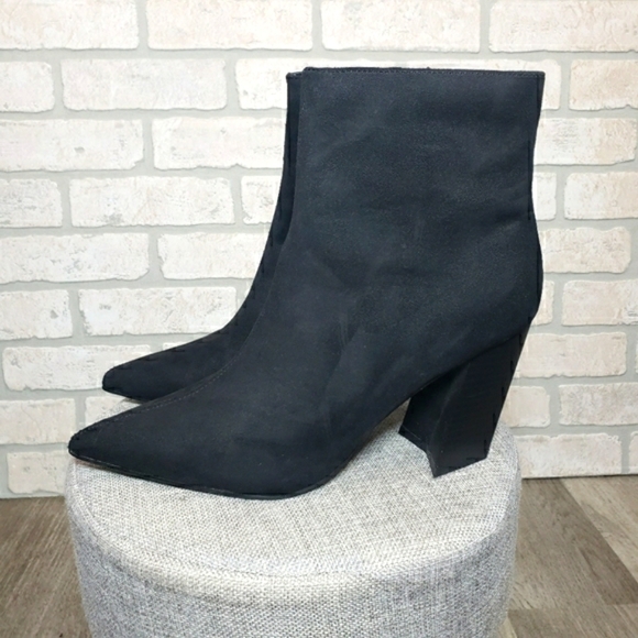 JUST FAB Seude Heeled Ankle Booties Size 9.5 - Picture 12 of 12